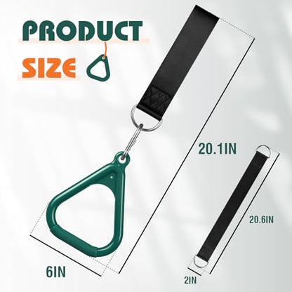 LadyRosian Trapeze Bar Swing Monkey Bars Hanging Ninja Rings Warrior Slackline Obstacle Course Kits for Kid Playground Equipment Accessories (Green) - color: Green