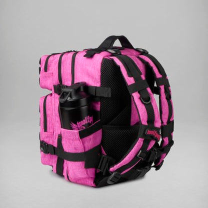 WOLFpak 35L Athletic Gym Backpack - Durable 1000D Waterproof Oxford Material with MOLLE Webbing, Laptop Pocket - color: Deathwing Pink