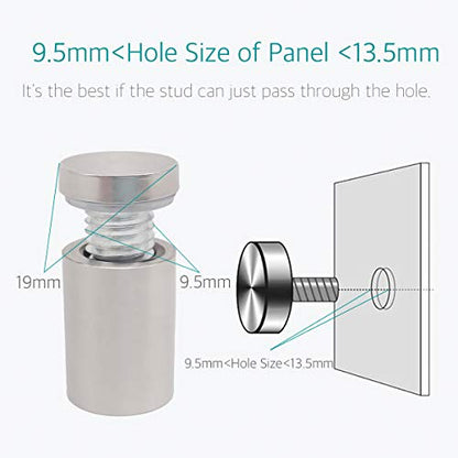 Lantee 20 Pcs Silver Tone Stainless Steel 19 x 30mm Standoff Hardware Mounts Screws for Glass - color: Silver, size: 3/4" x 1-1/8" / 19 x 30mm