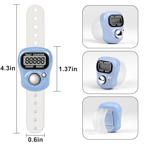 Electronic Finger Clicker Counter 5-Digit LCD Hand Tally Counter Clicker for Knitting, Lap, Goods Counting, Golf