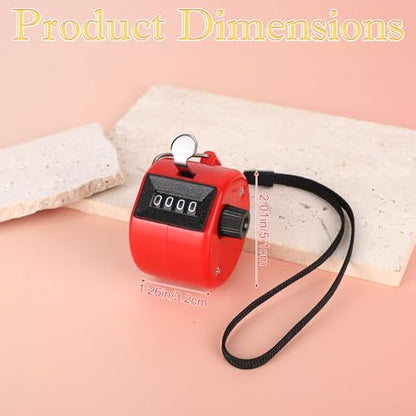 3pcs Handheld Clicker Counters, 4 Digit Hand Tally Pitch Counter Clicker with Hanging Lanyard for Baseball Golf Sports Events Coaching Counting(Red, Yellow, Blue)