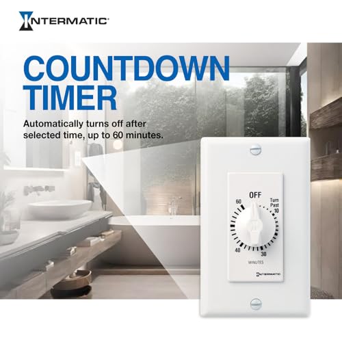 Intermatic SW60MWK 60-Minute Spring Wound Timer, White - Energy-Saving Control for Lights and Appliances - Easy Installation and Operation - size: 60 Minutes