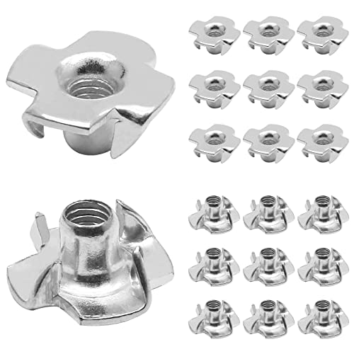 M4 x 7mm T-Nuts, Four Pronged Nut | Pack of 50 - size: M4 x 7mm