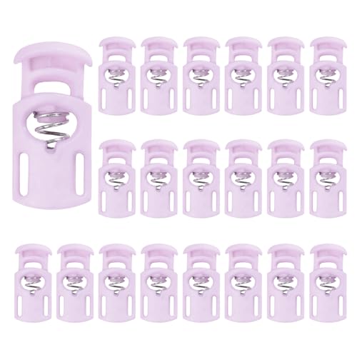 PATIKIL Nylon Spring Cord Locks, Elastic Toggle Stop Slider Clamp Adjuster Fastener for Drawstring Shoelaces Paracord - color: Light Purple