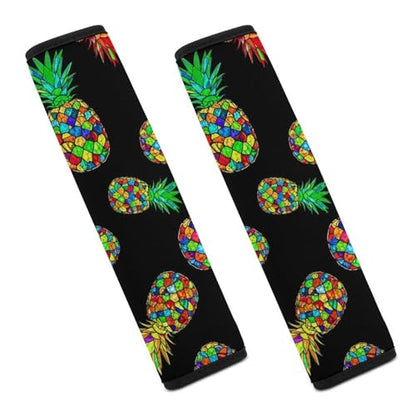 2 Pack Soft Padded Seat Belt Cover for Girls and Boys, All Vehicles, Tropical Pineapple Harness Pads Strap, Anti-Slip Pad - color: Pattern 797