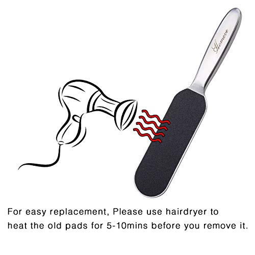 20 Pieces Stainless Steel Pedicure File Refill Pads 5.2" x 1.7'', Replacement Pads, Coarse-Fine Double Side Reusable with Removable Glue, Remove Callus & Dead Skin (20 Refills Pads) - size: 20 Count (Pack of 1)