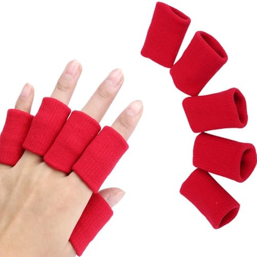 10pcs/Set Basketball Elastic Finger Protector Gloves Sleeve Support, Cycling Finger Sleeve Brace Protection Gloves - color: black