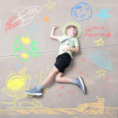 JOYIN 180 PCS Washable Sidewalk Chalks Set in 20 Colors Non-Toxic Jumbo Chalk for Outdoor Art Play, Painting on Chalkboard, Blackboard and Playground