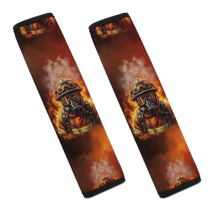 2 Pack Firefighter Hero Flame Firefighting Car Seat Straps Shoulder Pads Soft Padded Shoulder Harness Cover for Adult Use, Stroller Pushchair High Chair, Pressure Relief - color: Pattern 568