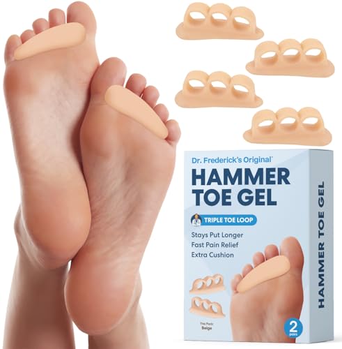 Dr. Frederick's Original Hammer Toe Corrector, 3-Loop, Soft, Beige, 2 Pairs | All-Day Relief, Crooked and Overlapping Toes, Symptomatic Alignment Support, Loop Design, Soft Toe Alignment Support - color: Beige, size: 3 Loop