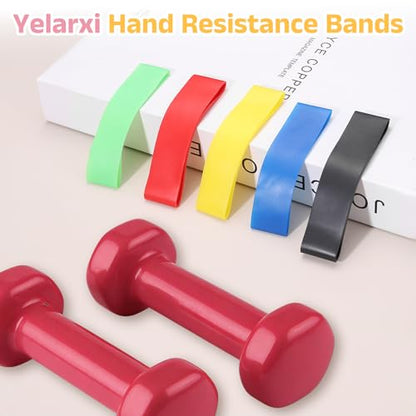 Finger Resistance Bands, Level Finger Grip Strengthener Grip Forearm Thumb Exerciser - color: Colorful