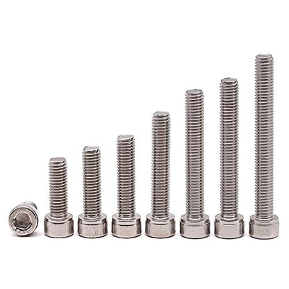 M4-0.7 x 25mm (50 Pack) Stainless Socket Head Cap Screws, 304 Stainless Steel 18-8, Plain Finish, Full Thread Coverage, by RoyceMart - size: M4-0.7 x 25mm