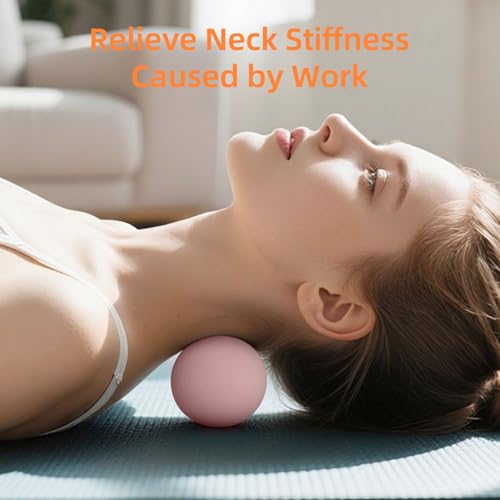 Massage Lacrosse Balls for Myofascial Release, Trigger Point Therapy | Foot Massage Ball to Relieve Plantar Fasciitis, Muscle Soreness - color: Pink