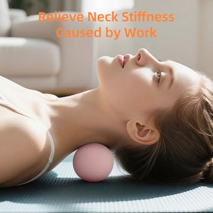 Massage Lacrosse Balls for Myofascial Release, Trigger Point Therapy | Foot Massage Ball to Relieve Plantar Fasciitis, Muscle Soreness - color: Pink