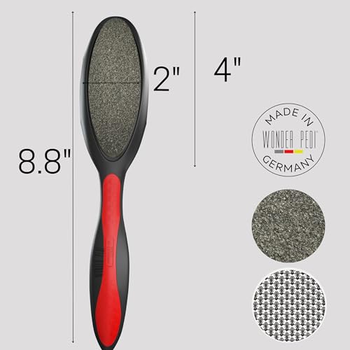 Made in Germany Ceramic Stone and Stainless Steel Foot File, Double Sided Callus Remover, Feet Scrubber, Professional Pedicure Foot Care Tool Rasp, Long Lasting Foot Buffer, Heel Scraper, Wonder Pedi - style: Classic