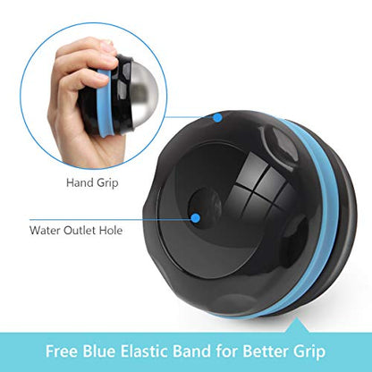 AHIER Cold Massage Roller Ball, Stainless Steel Cold Therapy Relief, Free Rolling Removable Gel Ball Deep Tissue Massage Pain Relief, Great Tool for Back/Neck Pain, Muscles Recovery (Black) - color: Blue Black