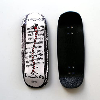 NOAHWOOD Wooden (35X97mm Deck) Fingerboards (Noah Team 10S PRO Hand Mould Made Short Nose Short Tail Deck)(+34mm Old School King Silvery Trucks)(+NW Handmade Logo PRO Wheels ii) (Millipede) - color: Millipede