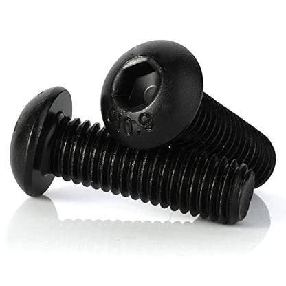 1/4-20 x 3/4" Button Head Socket Cap Screws, 50 PCS | Allen Socket Drive, Black Oxide, Grade 10.9 Alloy Steel, Fully Threaded - size: 1/4-20 x 3/4"