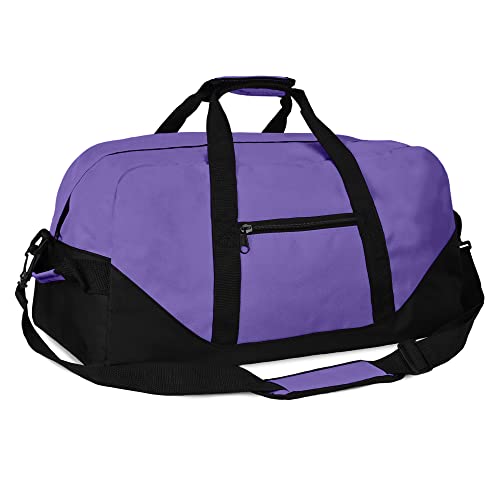 21" Large Duffle Bag with Adjustable Strap - color: Purple