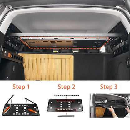 ITrims Storage Molle Panel Modular for Vehicle SUV Car Accessories Interior Trunk Organizer Rear Cargo Rack Basket Shelf Luggage Storage Carrier Hanging Boards Camping Table (C) - style: C