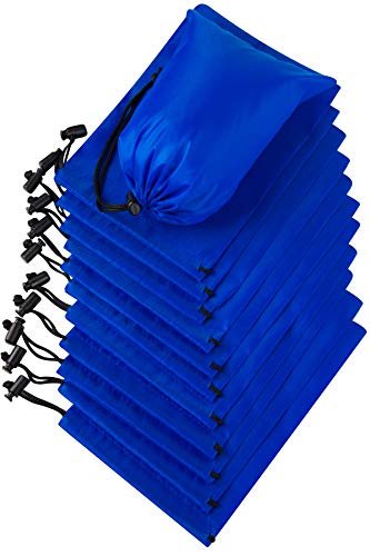 PALTERWEAR Drawstring Pouch (5 x 7 Inch - 12 Pack - Blue) Small Nylon Cinch Bag with Toggle for Travel, Gym and Storage - color: Blue, size: 5 x 7 - 12 pack