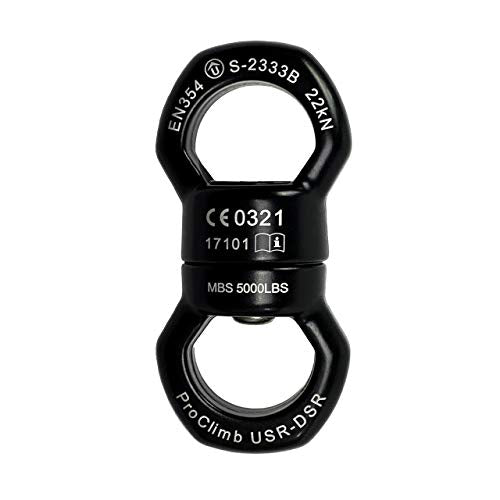 22kN Micro Rotator Climbing Rope Swivel Device Spinner 6700lb Breaking Strength for Rock Climbing Arborist Backyard Swing Aerial Dance Dog Leash Connector CE Certified