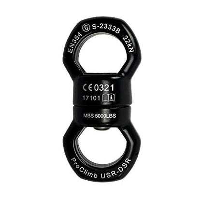 22kN Micro Rotator Climbing Rope Swivel Device Spinner 6700lb Breaking Strength for Rock Climbing Arborist Backyard Swing Aerial Dance Dog Leash Connector CE Certified
