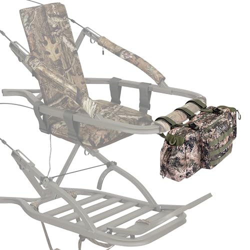UIIHUNT Treestand Front Storage Bag, Tree Stand Accessories for Hunting, Treestand Accessories, Tree Stand Accessories, Compatible with Most Commercially Available Treestands, Camo, One Size Fit All