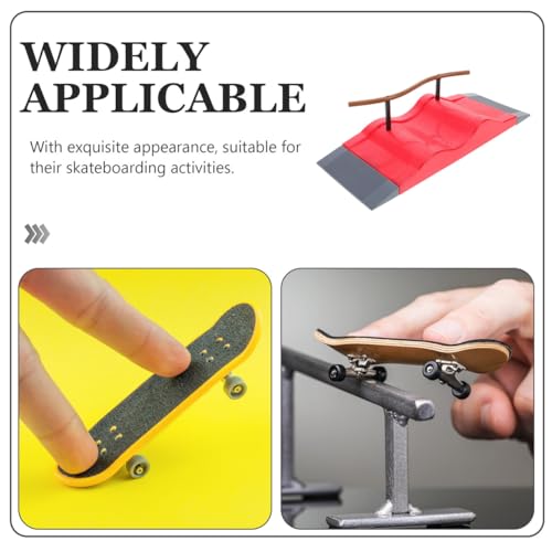 UPKOCH Mini Fingerboard Ramp with Rail Obstacle for Finger Skateboard Training Plastic Desk Skatepark Prop Fidget Toys for Kids