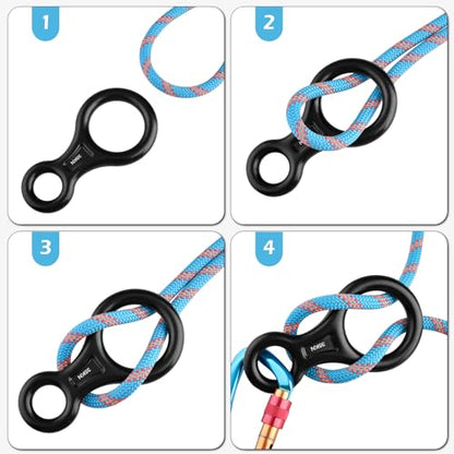 TRIWONDER Rescue Figure 8 Descender, 35kN 50kN Aluminum Rappelling Belay Gear Climbing Rigging Plate Downhill Equipment Heavy Duty - color: 35kN Orange