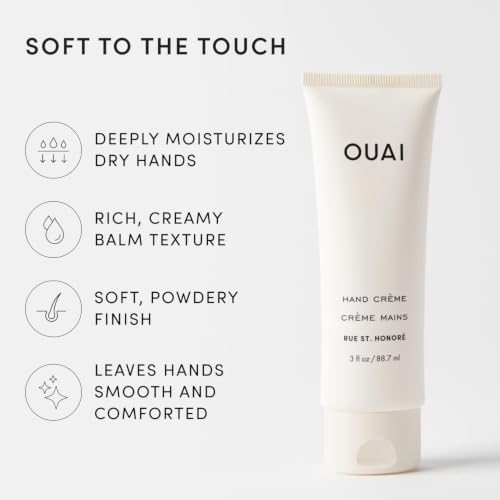 OUAI Hand Cream - Thick, Creamy Balm with Coconut Oil, Murumuru Butter and Shea Butter - Hydrating Moisturizer for Soft Hands - Use Daily to Deeply Nourish Skin (3 Oz) - size: 3 Ounce (Pack of 1)