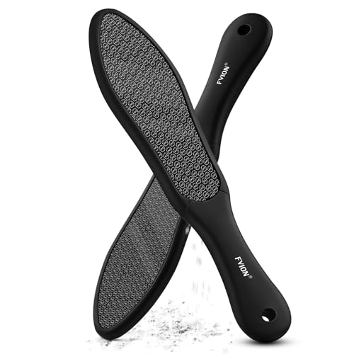 FVION Double-Sided Nano Glass Foot File for Callus Remover - Highly Effective Hard and Dead Skin Remover for Cracked Heels and Dry Skin (Black) - color: Black