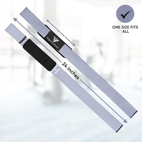 Weight Lifting Straps,Powerlifting Deadlifting, Anti Slip 60CM Hand Bar Grip, 5MM Neoprene Wrist Support, Heavy Duty Weightlifting Bodybuilding Workout - color: Gray