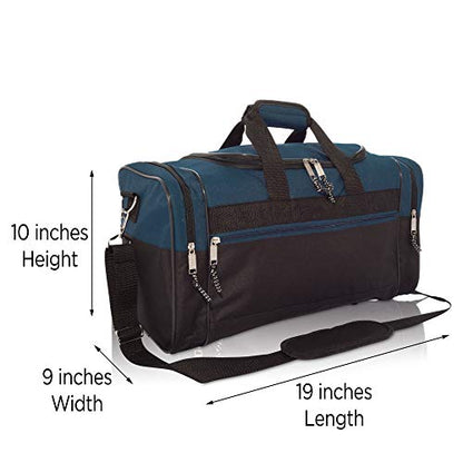 DALIX 17" Blank Duffle Bag Duffel Bag Travel Size Sports Durable Gym Bag - color: Navy Blue