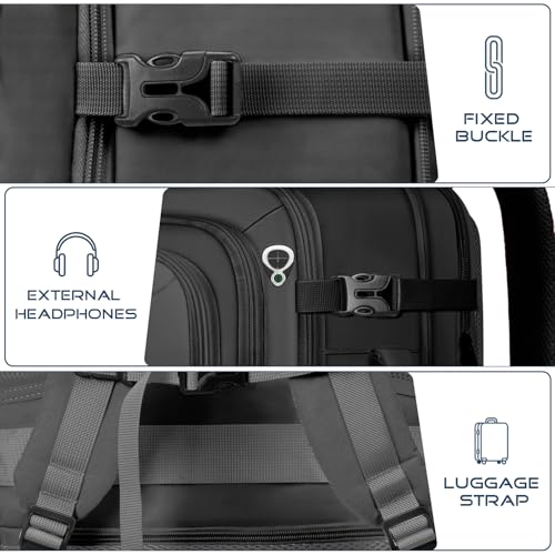 Travel Backpack, Extra Large Travel Backpack, TSA 18.4 inch Laptop Bag Flight Approved, Lightweight Business Luggage Bag, Gifts for Men Women, Black - color: Black, size: 18.4 Inches