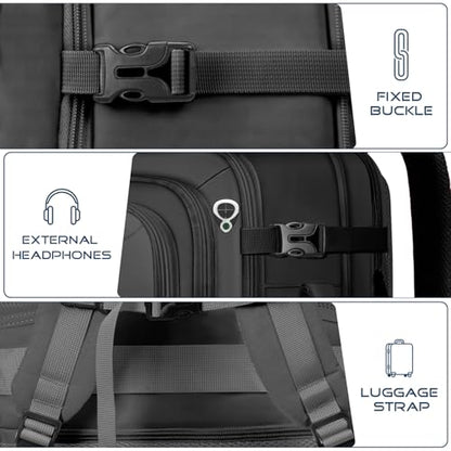 Travel Backpack, Extra Large Travel Backpack, TSA 18.4 inch Laptop Bag Flight Approved, Lightweight Business Luggage Bag, Gifts for Men Women, Black - color: Black, size: 18.4 Inches