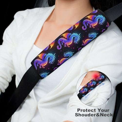 Universal Soft and Comfortable Car Seat Straps Shoulder Pads for Adult Use, Stroller Pushchair High Chair, 2PCS Cute Galaxy Dragon Harness Pads Strap - color: Pattern 845