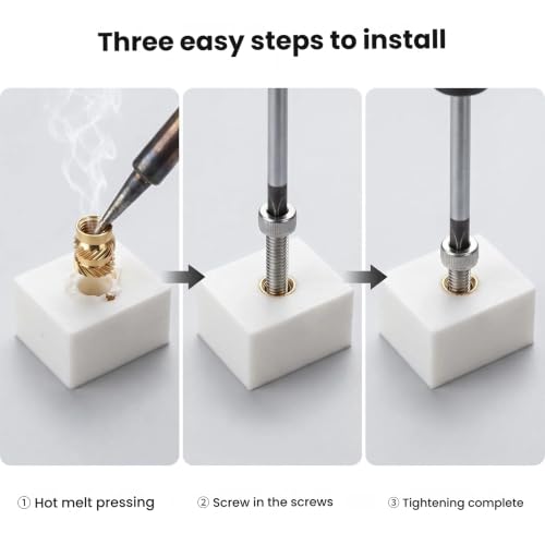 350Pcs Threaded Inserts, M2-M6 Heat Set Inserts for 3D Printing | Metric Brass Knurled Inserts Assortment Kit with M2 M3 M4 M5 M6 for Plastic, DIY Projects - size: M2-M6 Set（350pcs）