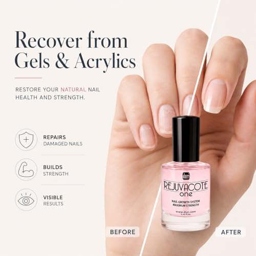 Duri Rejuvacote 1 Nail Growth System - Maximum Strength Nail Strengthener for Damaged Nails from Gel, Acrylic Manicure | Grow Long Natural Fingernails Fast - Rejuvacare Nail Hardener - 0.45 fl. oz. - color: Rejuvacote 1 Original Maximum Strength Nail Grow