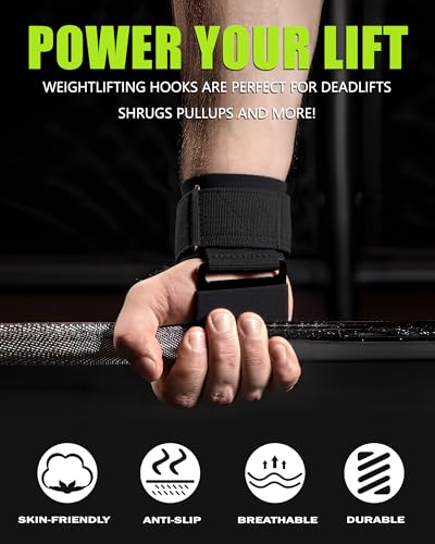Weight Lifting Hooks (Pair), Lifting Wrist Straps For Deadlifts, Pull Ups & Shrugs, 600 Lbs(272 kg) Capacity Wristband with Thick Padding, Heavy Duty Gym Workout Grips Straps for Men and Women - color: 272kg 01