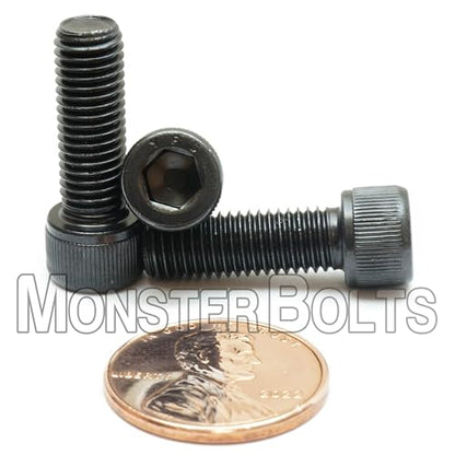 MonsterBolts - 1/4"-28 x 3/4" Socket Head Screws, ASTM A574, Alloy Steel, Black Oxide, 10 Pack - size: 0.75 In. (3/4")