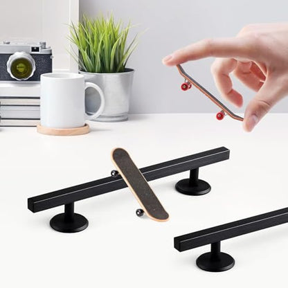 Colaxi Fingerboards Rail Accessory, Gift Premium Aluminum Alloy Educational Toy Prop, Finger Boards Training Finger, Square Black - color: Optional, size: Square Black
