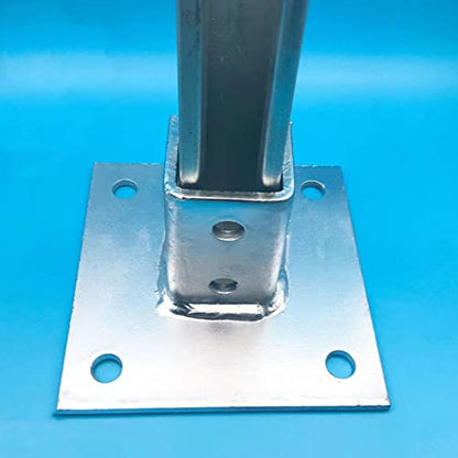 Post Base 4 Pack with Expansion Screws and Bolts for 1-5/8" Strut,Post Base Channel 4 Hole Square Galvanized Steel Rustproof for All 1-5/8" Single Strut Channel (Round Mounting Hole of Base)