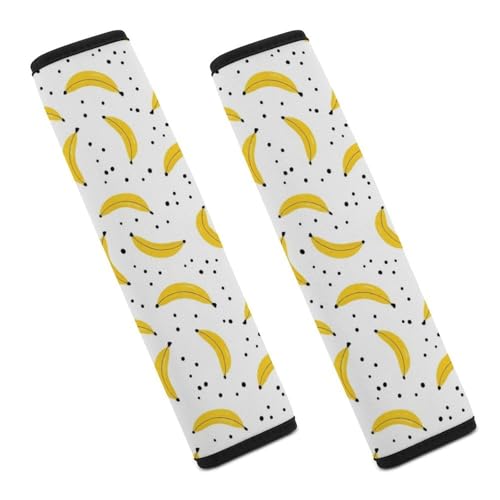 2PCS Universal Soft and Comfortable Seat Belt Cover for Elderly Support, Most Cars, Yellow Bananas Shoulder Protector, Comfortable Driving - color: Pattern 1198