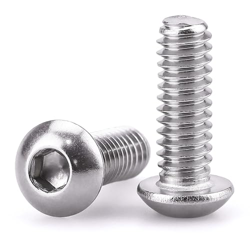 1/4-20 x 7/8" Button Head Socket Cap Bolts Screws, 304 Stainless Steel 18-8, Allen Hex Drive, Bright Finish, Fully Machine Thread, Pack of 25 - size: 1/4-20 x 7/8