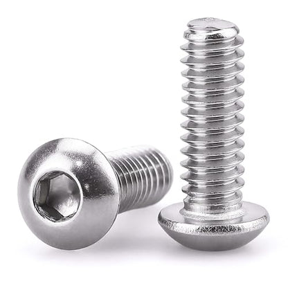 1/4-20 x 5/8" Button Head Socket Cap Bolts Screws, 304 Stainless Steel 18-8, Allen Hex Drive, Bright Finish, Fully Machine Thread, Pack of 50 - size: 1/4-20 x 5/8
