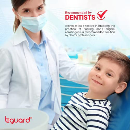 TGuard AeroFinger Anti-Finger Sucking Guard – Finger Sucking Prevention Kit, Deterrent to Stop Finger Habit, Washable Secure-Fit Guard for Kids, Soft, Medium (Kids 40–70 lbs), Ages 5–6, Made in USA - size: Medium (Pack of 1)