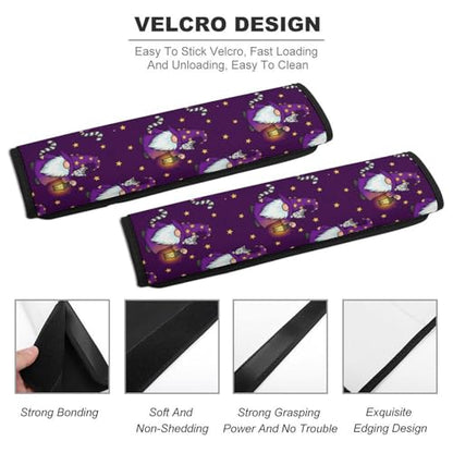 2PCS Cartoon Sleepy Gnome Purple Seat Belt Shoulder Pad Soft Padded Harness Pads Strap for Adults and Children, All Vehicles, Anti-Slip Pad - color: Pattern 343