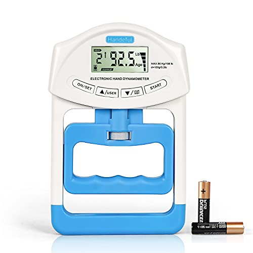 Handeful Grip Strength Tester, Hand Grip Dynamometer, Electronic Handgrip Testing for Sports Home School Use