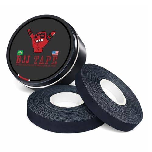 REBEL X BJJ Tape - Athletic Finger Sports Tape for Brazilian Jiu-Jitsu, 1/2 inch X 45 feet, Martial Arts, MMA, Sports Wrap, Athletic Tape, Strong Adhesive, Injury Support, 2-Pack (Black) - color: Black